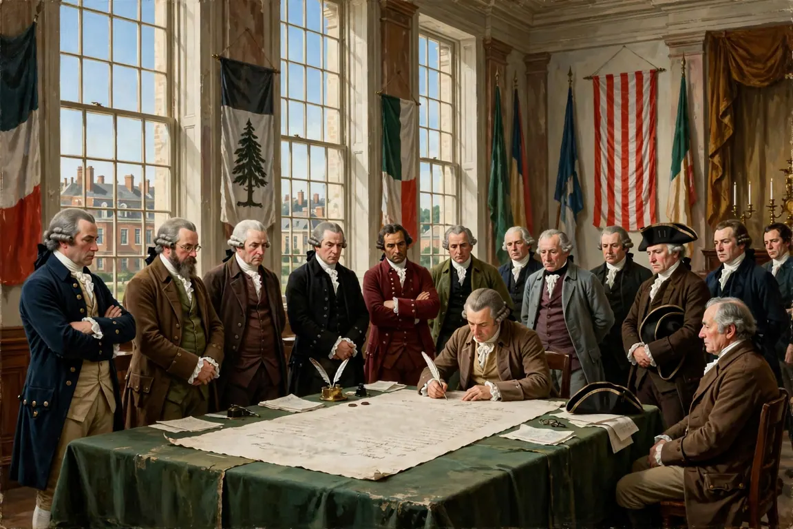 The signing of the Declaration of Independence, Philadelphia, July 1776