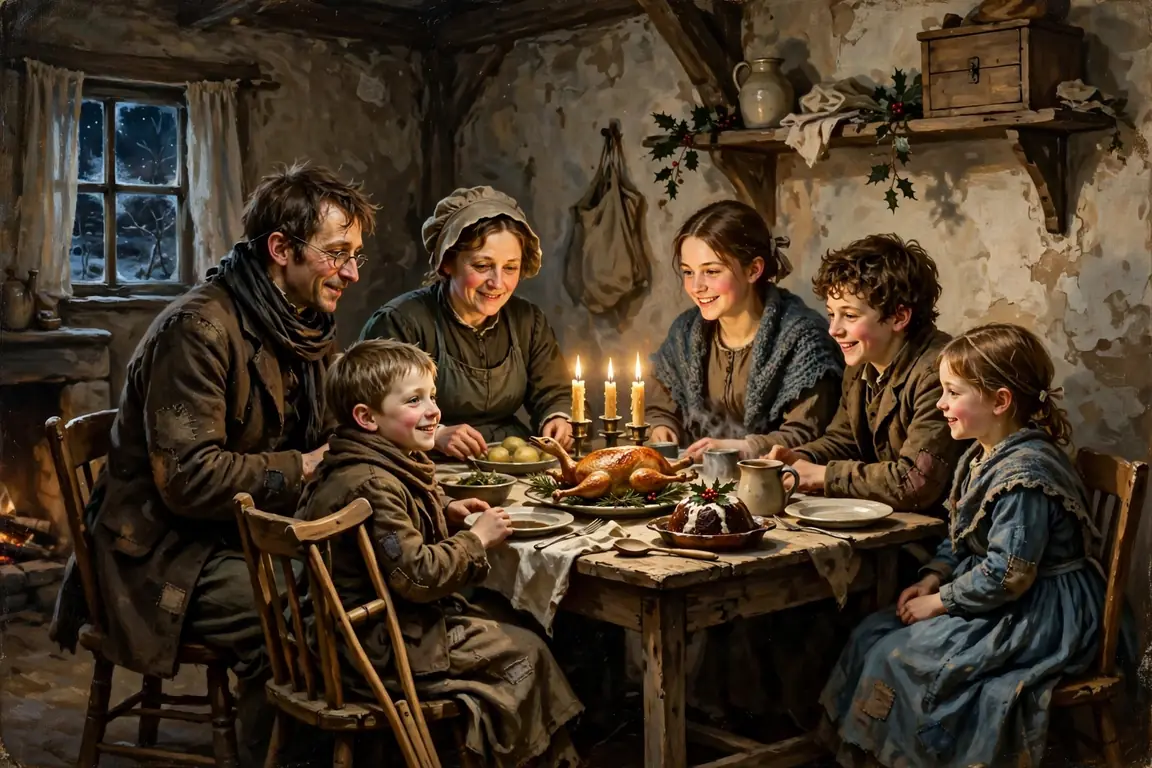 CHAPTER PLATE — The Cratchit Christmas table — original Eternity plate