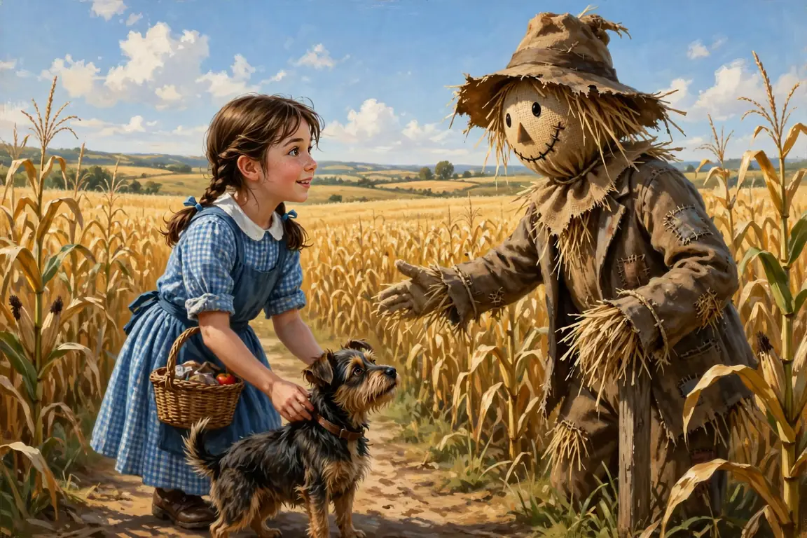 CHAPTER PLATE — Dorothy meets the Scarecrow — original Eternity plate