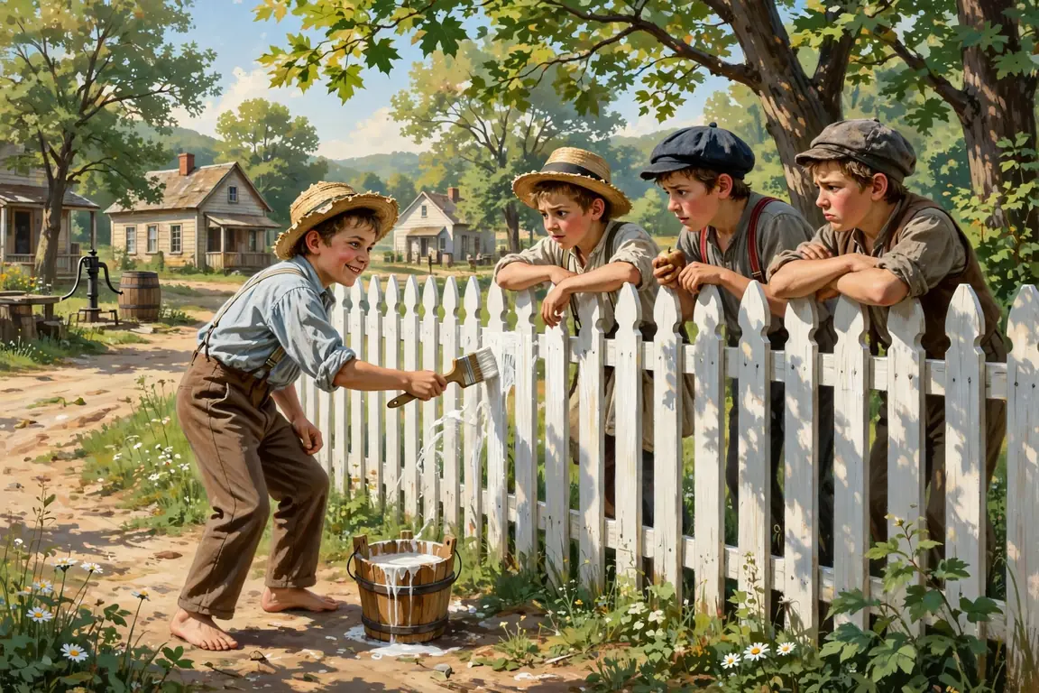 CHAPTER PLATE — Whitewashing the fence — original Eternity plate